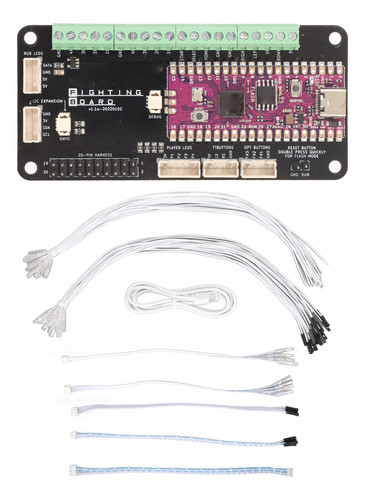 Para Pico Fighting Board Tipo C Interface Rgb Led 3 Entrada 1
