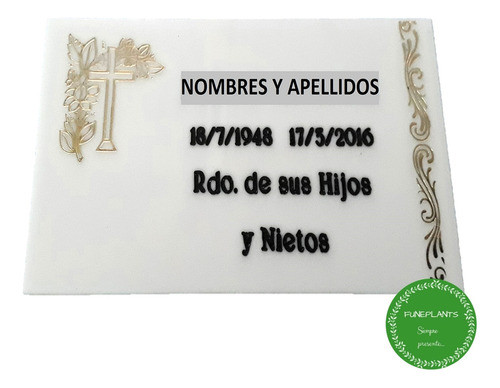 Placa De Acrílico N° 3 Artículo Funerario, 19 Cm X 11 Cm 1