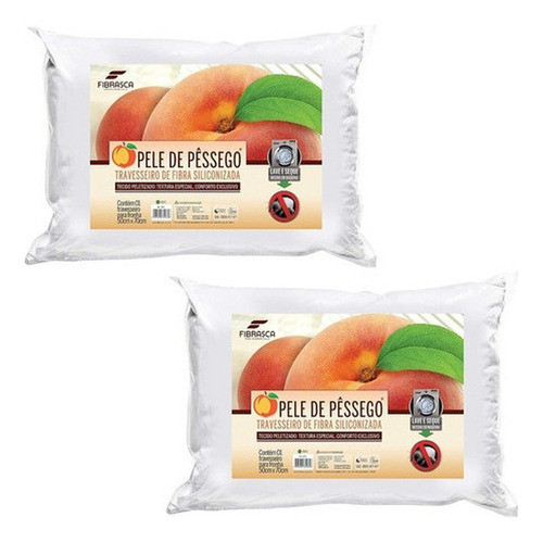 Kit 2 Travesseiros Pele De Pêssego 50 Cm X 70 Cm Branco 0