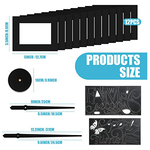 Reloj De Pared 3d Con Marcos Para Collage Fotografias 1