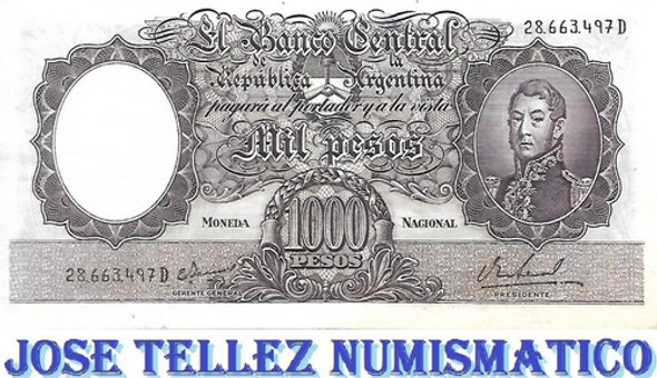 Bottero 2166 1000 Pesos Moneda Nacional Serie D Ex+ Palermo 0