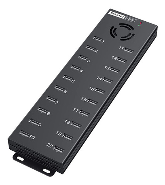 Sipolar 20 Puertos Industiral Usb 2.0 Hub  Alimentacin De Da 0