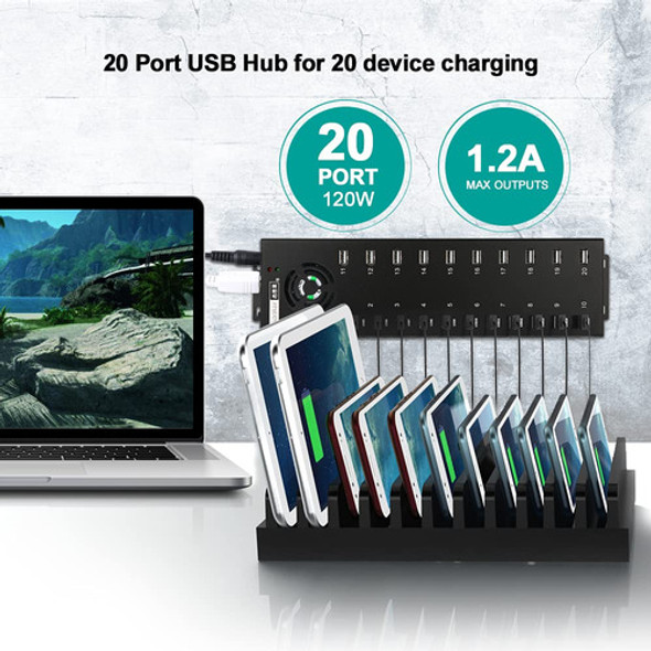 Sipolar 20 Puertos Industiral Usb 2.0 Hub  Alimentacin De Da 1