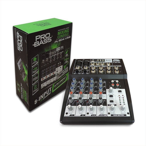 Mixer Consola Pro Bass 8 Canales Rca Eq 3 Bandas Pl804 Usb 1