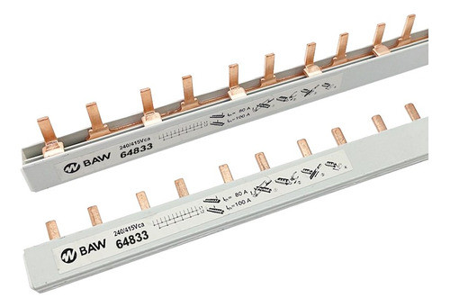 Puente Peine De Unión Aislado 2p 56 Módulos 80/100a Baw 0