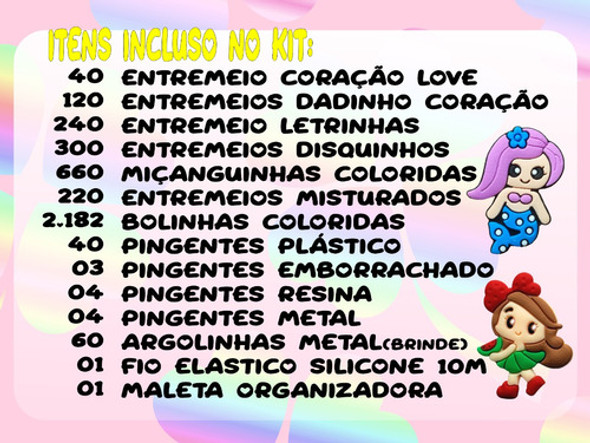 Material  Para Montar Pulseiras C/ Fio Elastico E Miçangas S 1