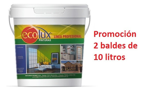 Promo X 2 Pintura Latex Multipropósito Int/ext 10+10lts. Eco 1