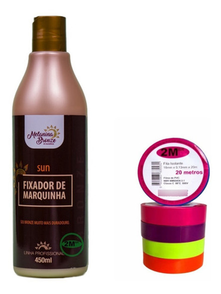 Fixador De Marquinha 450ml + 10 Fitas 2m Para Bronzeamento 0