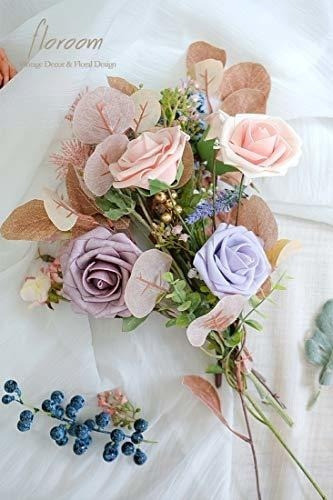 Rosas Artificiales C/tallo Aspecto Realista 50u 7.6cm /blush 1