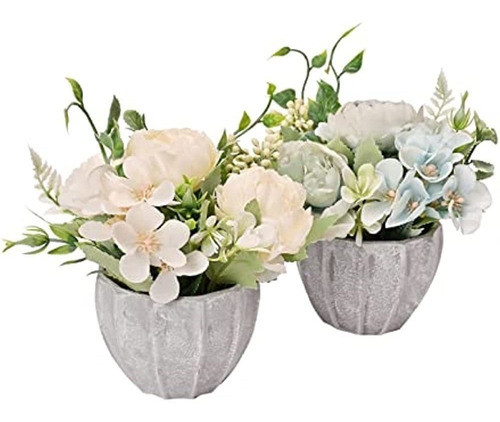2 Pack Arreglos De Flores Artificiales En Maceta Centro De M 0