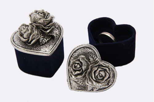 Exhibidor Anillos Terciopelo  Estuche Con Tapa Metalica 0