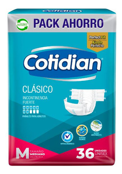 Pañales Cotidian Clasico Talle M X36 Unidades 0 Pañales Cotidian Clasico Talle M X36 Unidades 0