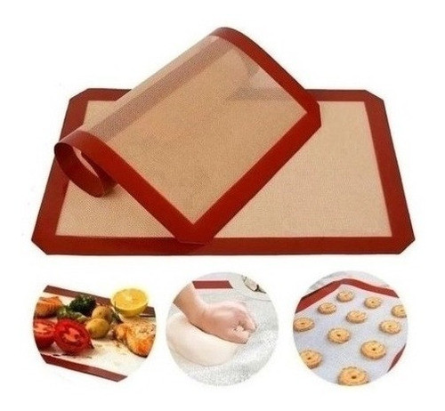 Plancha Placa Silicona Con Malla Antiadherente Horno 40x30cm 0