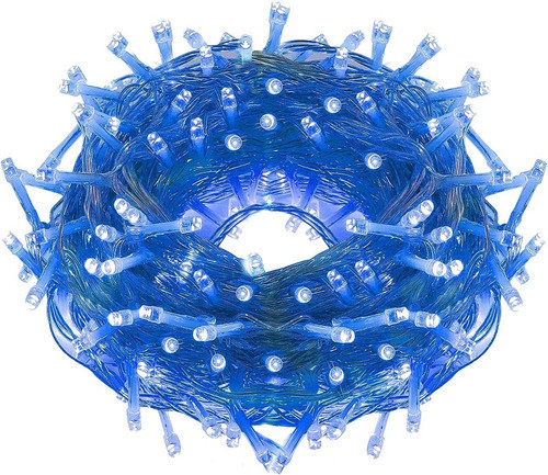 Guirnalda Luz Azul Navidad Led Transparente Brillantes 0