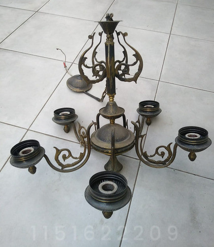 Araña Techo De Bronce 5 Luces 1