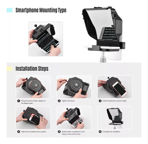 Prompter De Teleprompter Portátil Para Smartphone K1 1