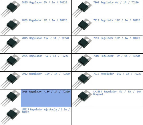 Pack 20x 7918 To220 Regulador -18v 1a-p 1
