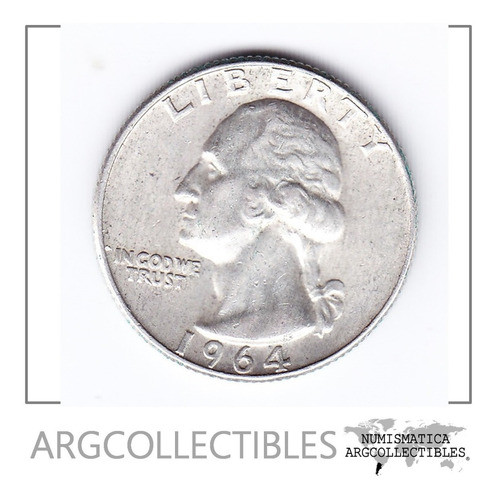 Usa Moneda 1/4 Dolar 1964 D Niquel Washington Km-164 Au 0