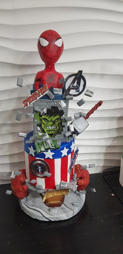 Adorno Para Torta Falsas De Avengers Spiderman 1