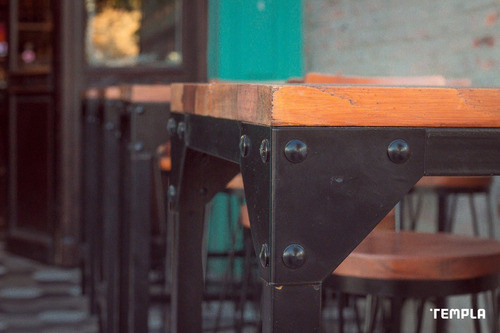 Mesa Alta Estilo Industrial, Hierro/madera Bares Desayunador 0