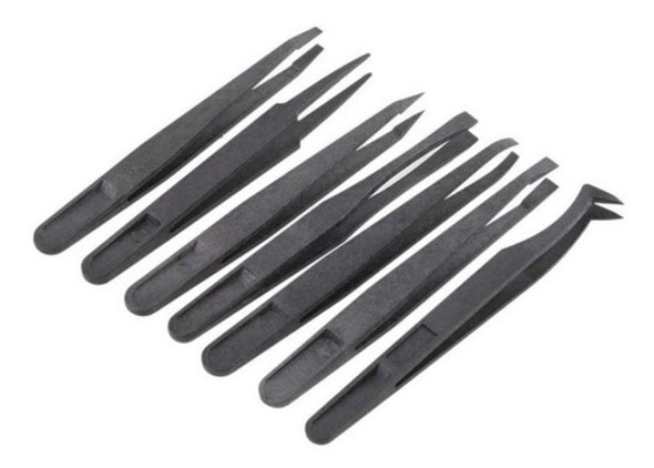 Kit 7 Pinzas Bruselas Fibra Carbono Antiestáticas Seguridad 1 Kit 7 Pinzas Bruselas Fibra Carbono Antiestáticas Seguridad 1