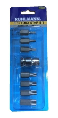 Juego 7 Puntas Torx Adaptador Enc. 1/2 Ruhlmann 0