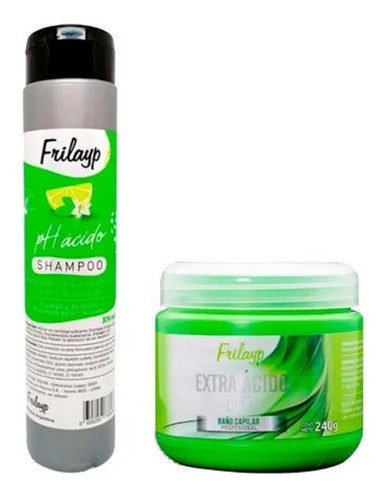 Shampoo 370cc + Mascara 240g - Extra Acido Frilayp Alisado 0