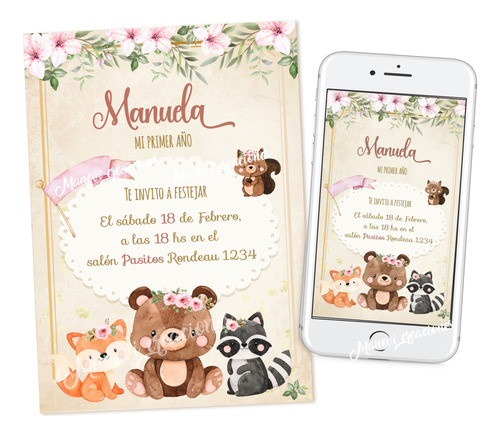 Kit Imprimible Animalitos Del Bosque Terra  Textos Editables 0