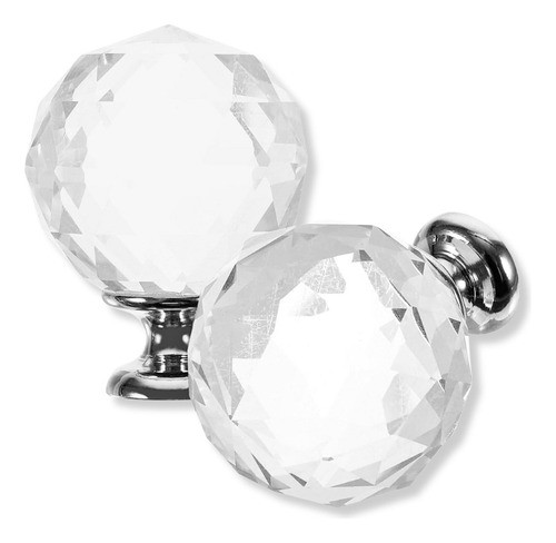 Tirador De Cristal Facetado Esfera Diamante Transparente 1