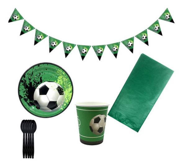 Kit Set Futbol Decoración Cumpleaños 42 Piezas Fiesta Mesa 0