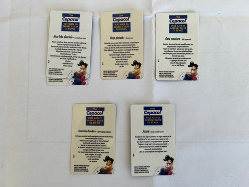 Cards Cepacol Animais Em Risco De Extinção 05 Unidades+01 1