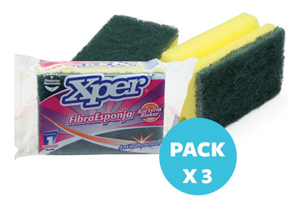 Fibra Esponja Antiadherente Bacteria Bloker Xper X 3 Un 0