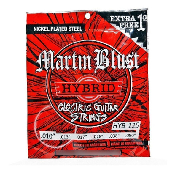 Cuerdas Híbridas 010 Guitarra Eléctrica Martin Blust Hyb 125 0