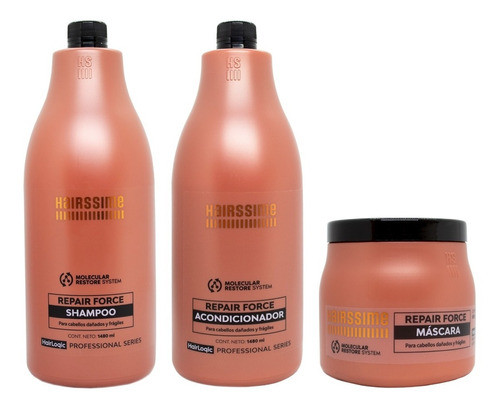 Hairssime Repair Force Shampoo Enjuague Máscara Grande 6c 0