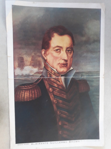 Antigua Lamina Coleccion Billiken Almirante Guillermo Brown 0