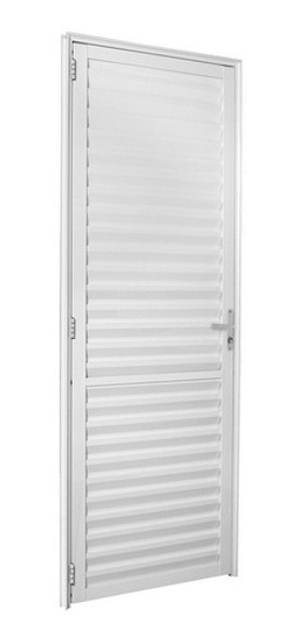 Porta De Alumínio Palheta Lamela Direita Branca 210x80cm 0 Porta De Alumínio Palheta Lamela Direita Branca 210x80cm 0