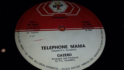 Gazebo Telephone Mama Vinilo Maxi Italy Muy Buen Estado 1984 1