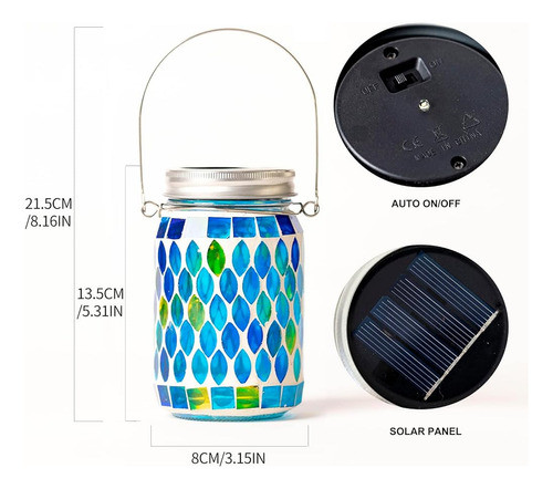 Linterna Solar De Mosaico Luces Colgantes Al Aire Libre Tarr 1
