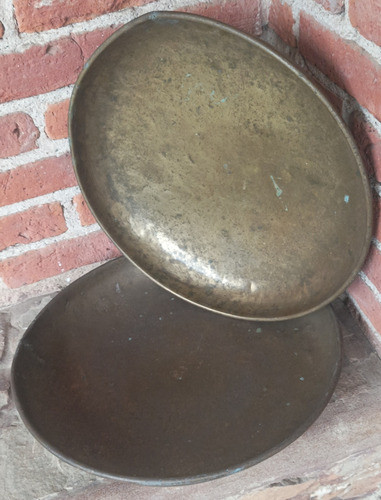 Antiguos Platos Grande Balanza Bronce Sellados. 0