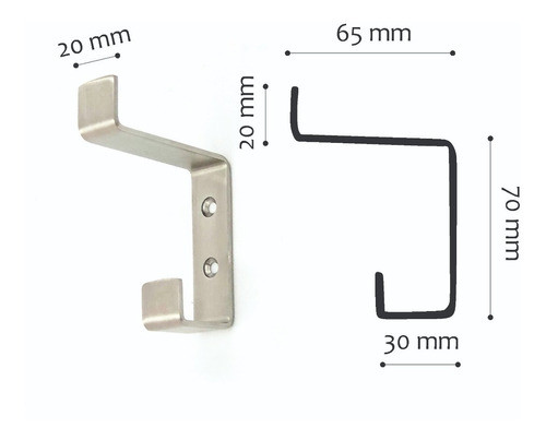 Perchero Para Colgar 2 Ganchos Acero Inoxidable X5 1