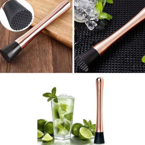 Socador Macerador Rosê Gold Amassador Aço Inox Limão Frutas 1