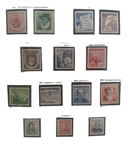Ch268 Chile Varias Series Completas Años 1958-60 Mint 0
