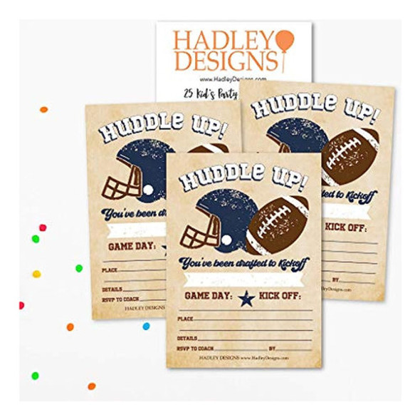 25 Invitaciones De Fiesta De Cumpleaños De Fútbol Vintage, H 1