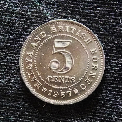 Malasia Y Borneo 5 Cents 1957 Exc Km 1 Colonia Británica 0