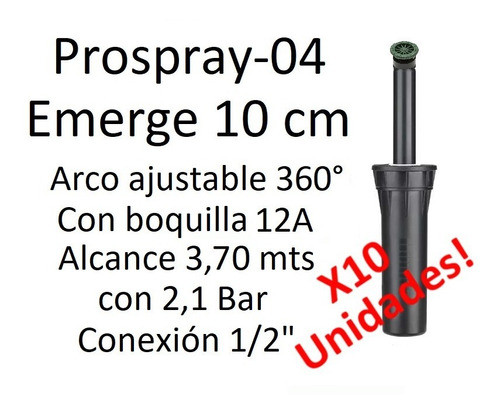 Tobera Riego Pro Spray 04 12a 3.7 Mts Hunter - 10 Unidades 0