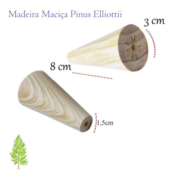 Pé Palito Cru 10cm Kit C/ 4 Pés (p/bandejas E Artesanatos) 1