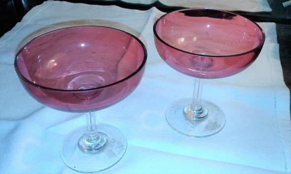Lote 6 Copas Y Jarra  Cristal Rojo Art Deco Bauhaus 1920 0