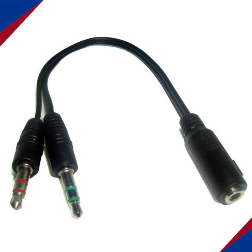 Cable Adaptador Pc Miniplug Hembra Trrs A 2 Miniplug Macho 1