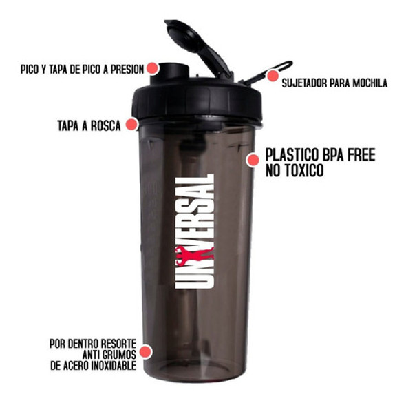 Shaker Vaso Mezclador 500 Ml Universal Nutrition Anti Grumos 1
