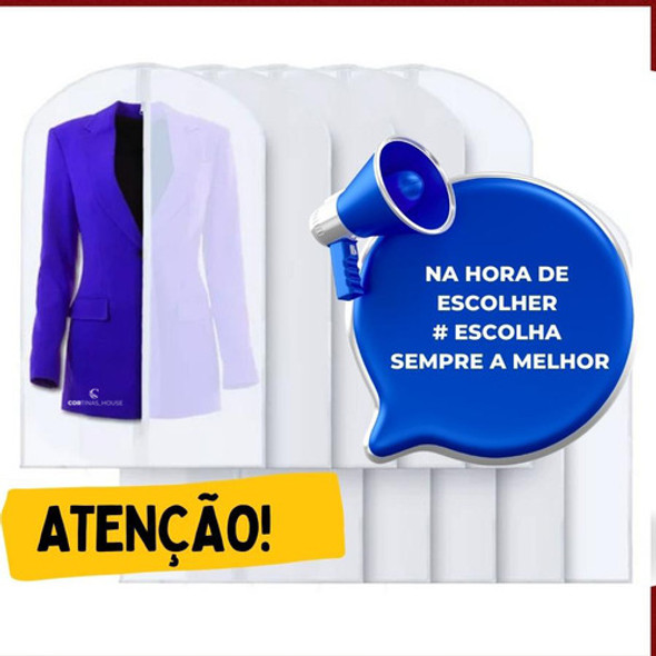 15 Capas Protetoras Transparente Com Zíper Para Roupa 1
